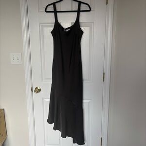NWT Glamorous Black Satin Bias- Cut Asymmetric Dress Size Medium